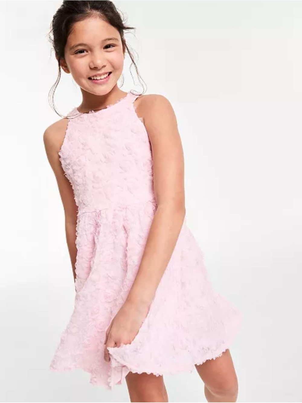 Rare Occasions Big Girls Halter Micro Soutache Social Dress